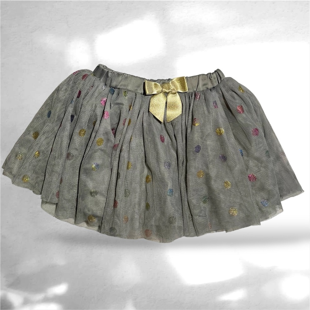 Baby Girls Layered Tulle Tutu Gray Shiny Colors Dots 12Mos Fairy Dress-Up Sturdy